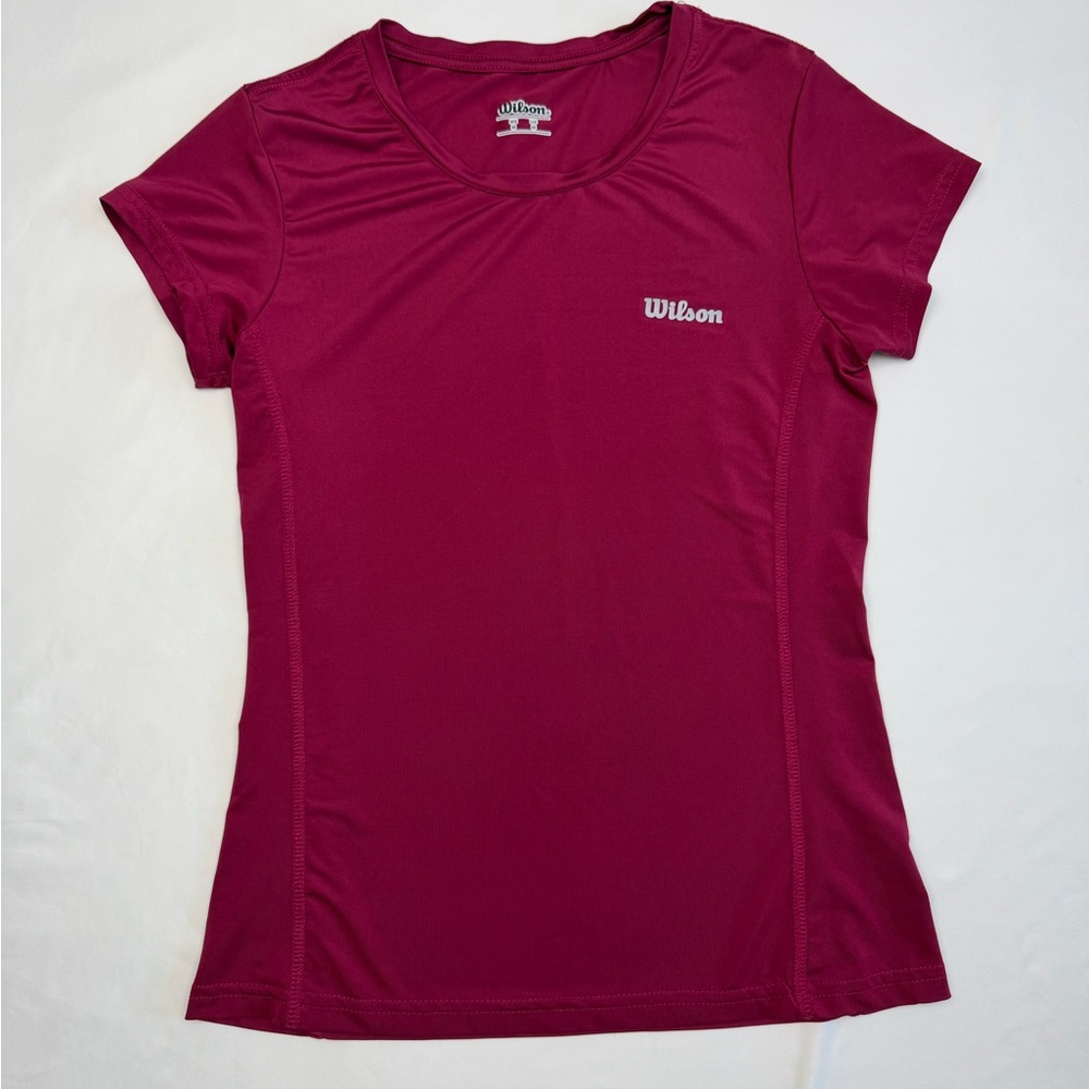 Wilson‎ Athletic Performance Tee Pink Short Sleeve Breathable Workout Top M - Picture 4 of 9